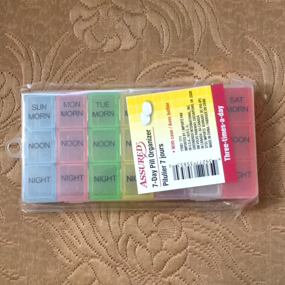 Fits Right in Your Hand Bag 7 Day Pill Organizer.